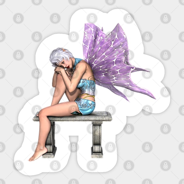 Chilling Female Fairy Sticker by Hudkins